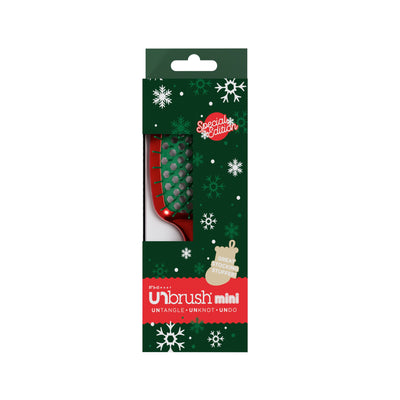 UNbrush Detangling Hair Brush Mini Chrome - Poinsettia