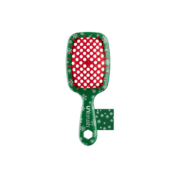 UNbrush Detangling Hair Brush Mini Snowflakes - Snowy Pine