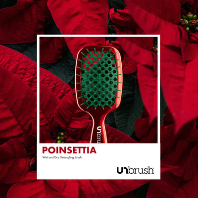 UNbrush Detangling Hair Brush Mini Chrome - Poinsettia