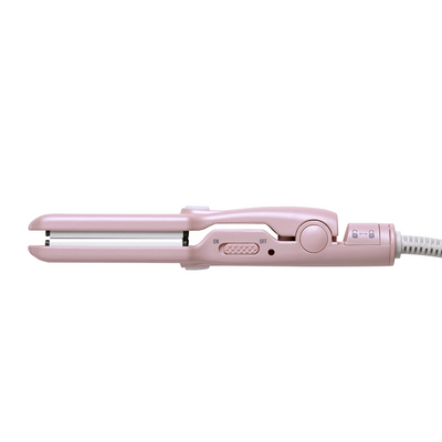 Flirt mini flat iron showing on and off button and lock feature